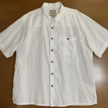 PARADISE COVES 100% LINEN 알로하 셔츠 XL 화이트