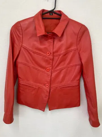 [ H4 ] TOMO Jubien 레드 가죽 자켓 양가죽