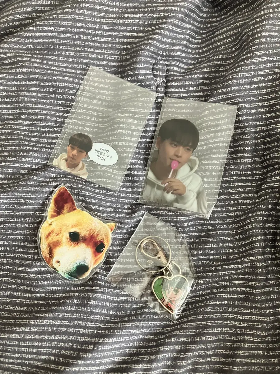 ONF Hyojin Minkyun unofficial goods transparent photocard keyring Somang grip talk