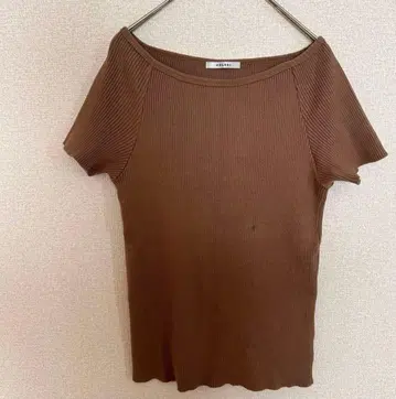 CELERI 셀리 반팔 상의 브라운 일본제 프리 사이즈