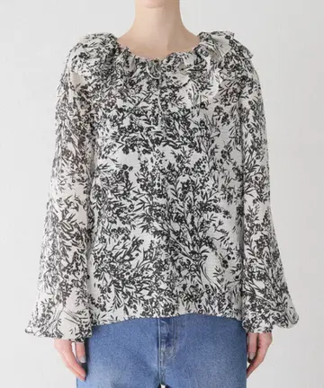 NOBLE 스위트 마조람 프릴 블라우스