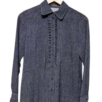 새상품급 레리안 Leilian 블라우스 데님풍 M 사이즈 프릴