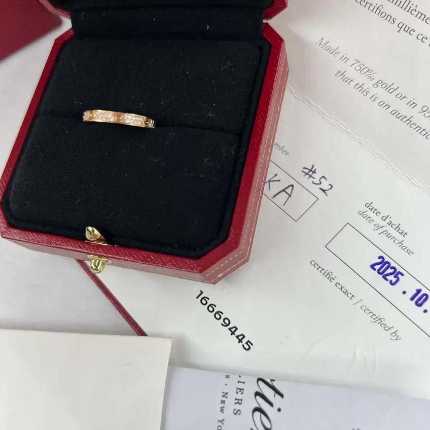까르띠에 (52호)정품 신상 러브 미니파베 다이아 링 반지 사진 3