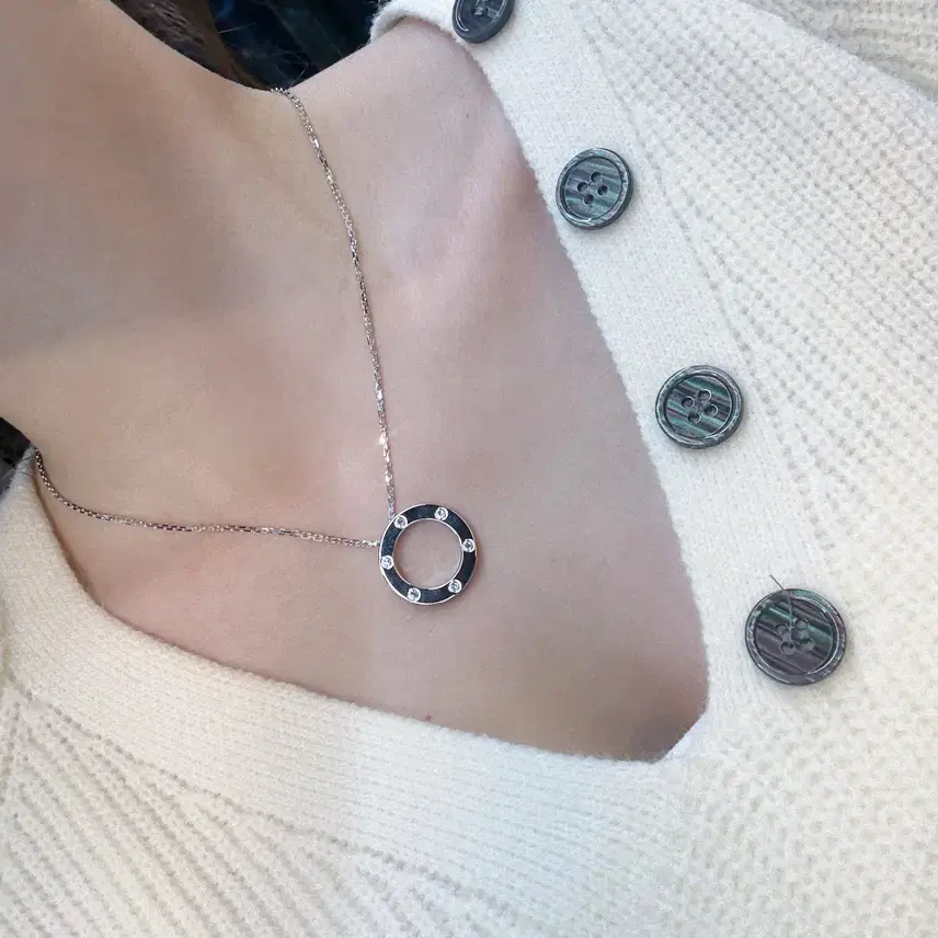 까르띠에 정품 러브 목걸이 화이트 골드 다이아 사진 6