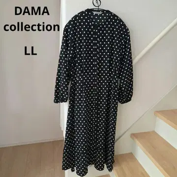 다마 컬렉션 노카라 셔츠 원피스 도트 허리 리본 빅 사이즈