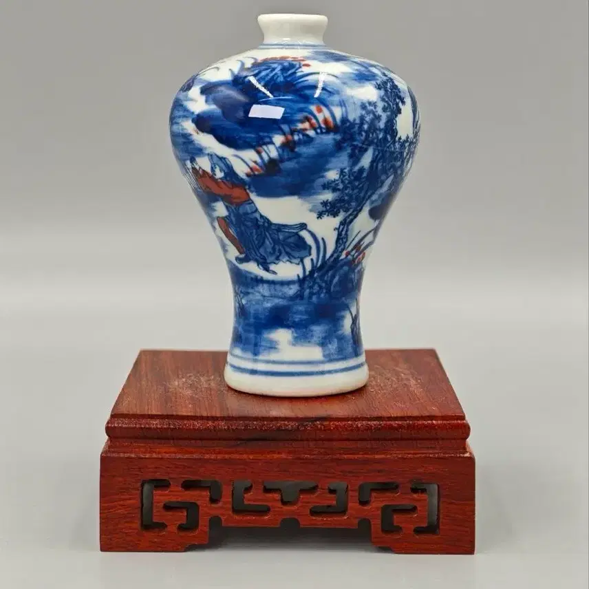 清華白子ユリホン山水人物門小売瓶中国陶器アンティークコレクション