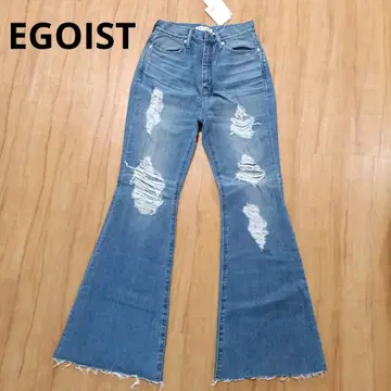 EGOIST 부츠컷 데님 플레어 데님 라이트 블루