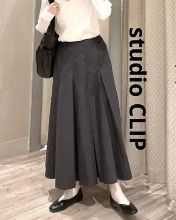 studioCLIP 플리츠 롱 스커트