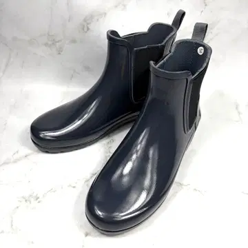 HUNTER 오리지널 첼시 글로스 숏 레인부츠 네이비 UK5