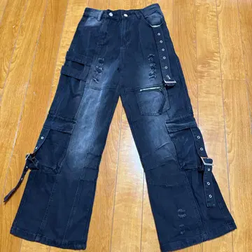 VOICAH & APHRODOTE 아일렛 코드 카고 데님 팬츠