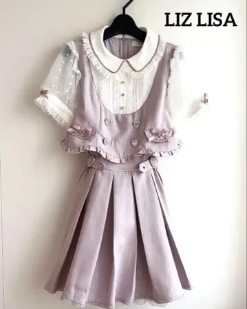 LIZLISA 리즈리사 셋업 라이크 체크 원피스 핑크