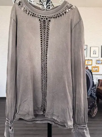 넘버나인 뜨개질 티셔츠 롱 T