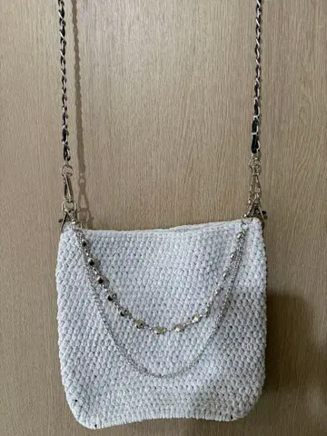 반짝이는 비쥬 백 숄더백 체인백 니트 핸드메이드
