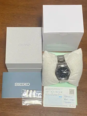 SEIKO 자동 와인딩 손목시계 블랙 다이얼