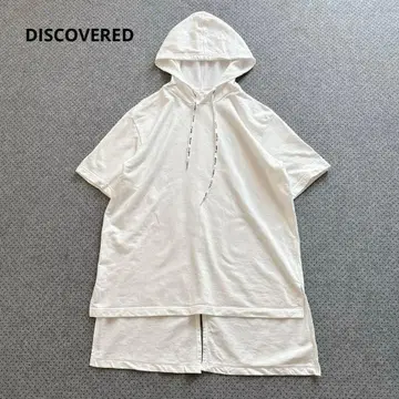 디스커버드 오버사이즈 반팔 후드티 코튼 일본제 스트레치 M 상당