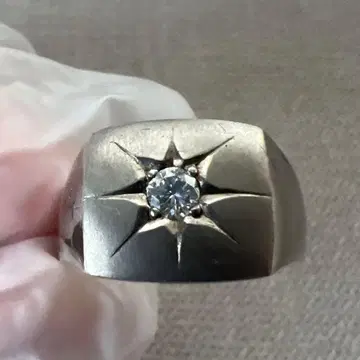 레어 PM 플라티나 고급 다이아몬드 반지 0.2ct 17호 12g