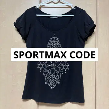 SPORTMAX CODE 비즈 장식 블랙 반팔 T셔츠 블랙
