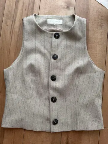 ZARA 스트라이프 베이지 베스트