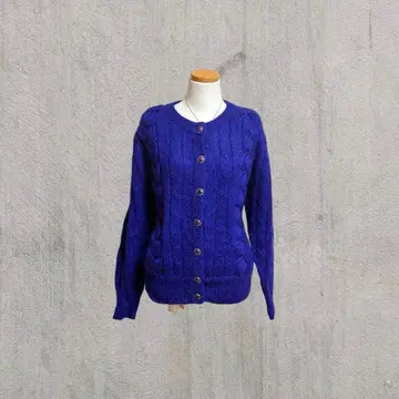 80s 빈티지 쇼와 레트로 모던 가디건 스웨터 퍼플