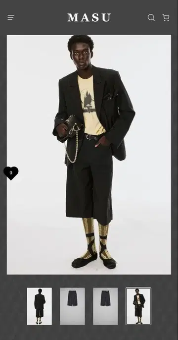 [ MASU ] CANVAS SHORTS - BLACK EBONY 46