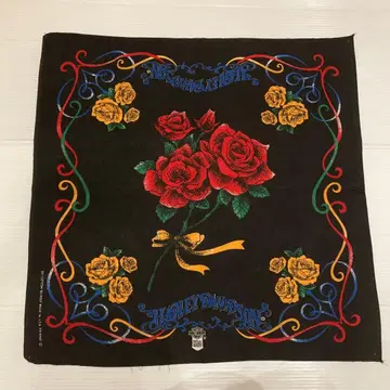 레어 NOS 80s 할리 장미 빈티지 반다나 USA