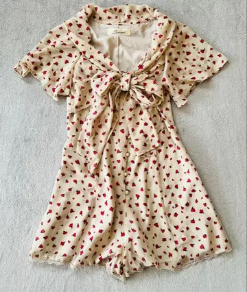 [ 새상품 ] 스나이델 snidel 꽃무늬 리본 올인원