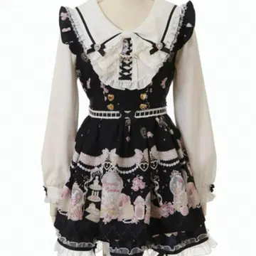 [ LIZLISA ] Romantic Cosmetics 패턴 셋업 블랙