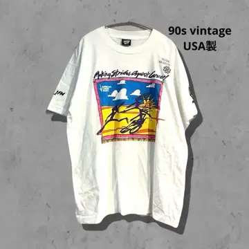 [ vintage ] 90s 빅 T 반팔 티셔츠 싱글 스티치 프린트