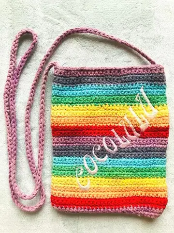 코코루루 당시 물품 라스타 컬러 크로쉐 숄더 백 헤이세이 갸루 레어