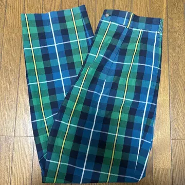 [레어] 블루 그린 체크 슬랙스 팬츠 빈티지 구제 의류 82