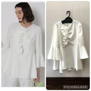 새상품 cadune 프릴 플레어 블라우스 카듀네