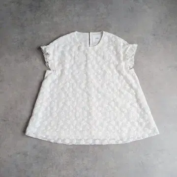 OHGA 오거 Fleur 프릴 블라우스 화이트 일본제