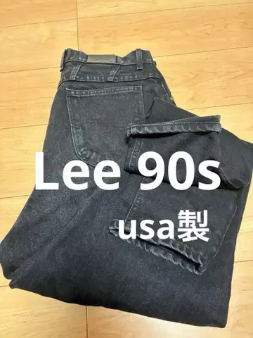 90s Lee USA제 블랙 데님 테이퍼드 팬츠 하이웨스트