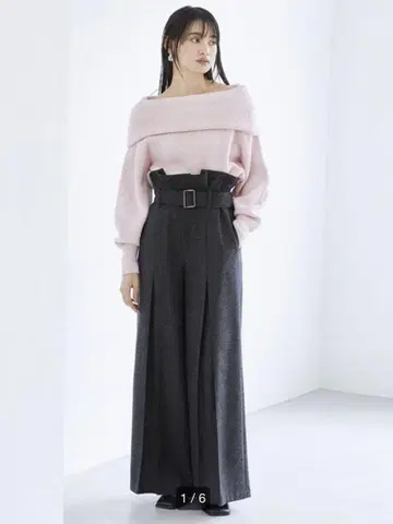 [ FRAY I.D ] 하이 웨이스트 벨트 디자인 와이드 팬츠