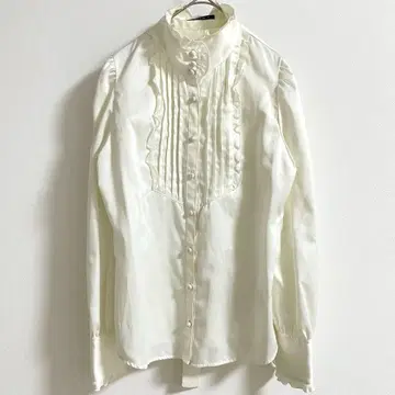 컴시즘 프릴 블라우스 화이트 고급 깔끔 페미닌 c188