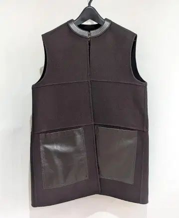 Drawer 드로어 오버 사이즈 가죽 포켓 베스트