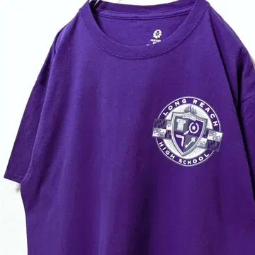 커스텀 INK 롱 리치 하이스쿨 T셔츠 퍼플 보라색 구제 의류