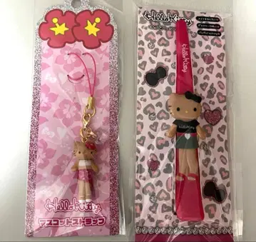 헬로키티 스타일업 마스코트 스트랩 부리 클립 갸루 키티 세트