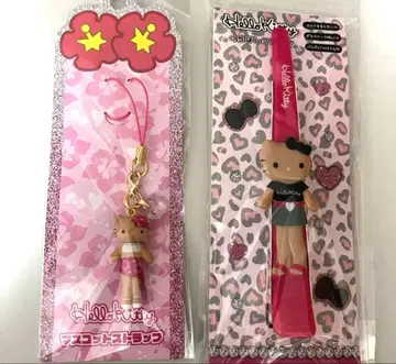 헬로키티 스타일업 마스코트 스트랩 부리 클립 갸루 키티 세트