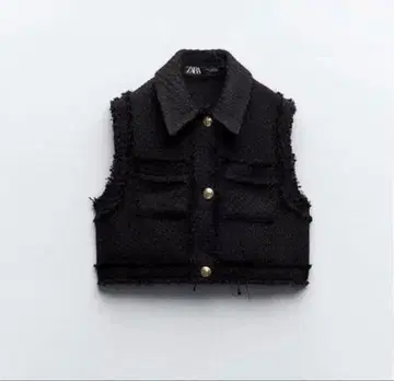 ZARA 크롭 텍스처 베스트