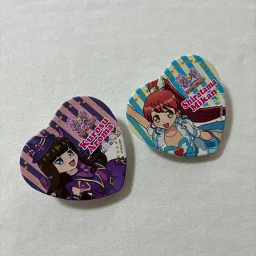 프리파라 하트형 캔뱃지 시라타마 미캉 & 쿠로스 아로마