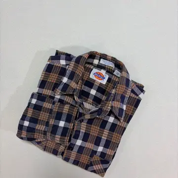 80s Dickies 라이트 플란넬 셔츠 프린트 플란넬 박스 기장