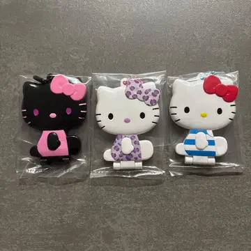 헬로키티 거울 컬렉션 블랙 레오파드 무늬 보더 [ 3종 세트 ]