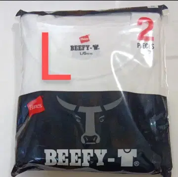 Hanes BEEFY-T 2장입 L 사이즈 반팔 화이트 헤인즈