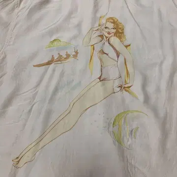 리얼 맥코이 바르가스 걸 레이온 하와이안 반팔 셔츠