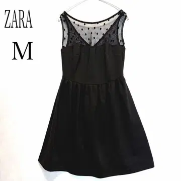 ZARA TRF 자라 라파 튤 절개 블랙 슬리브리스 원피스