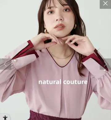 natural couture osono 배색 W 커프스 블라우스