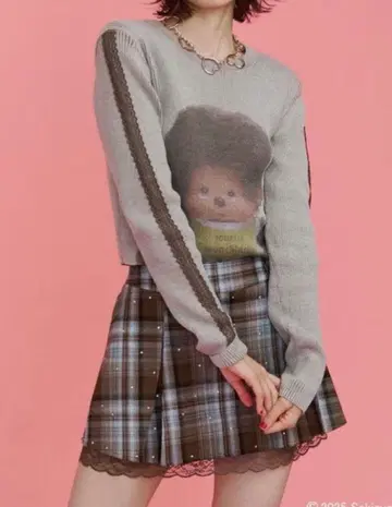 [ monchhichi x jouetie ] 포토 프린트 니트