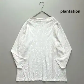 플랜테이션 린넨 혼방 올 패턴 시어 풀오버