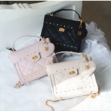 스터드 퀼팅 백 핑크 lafary